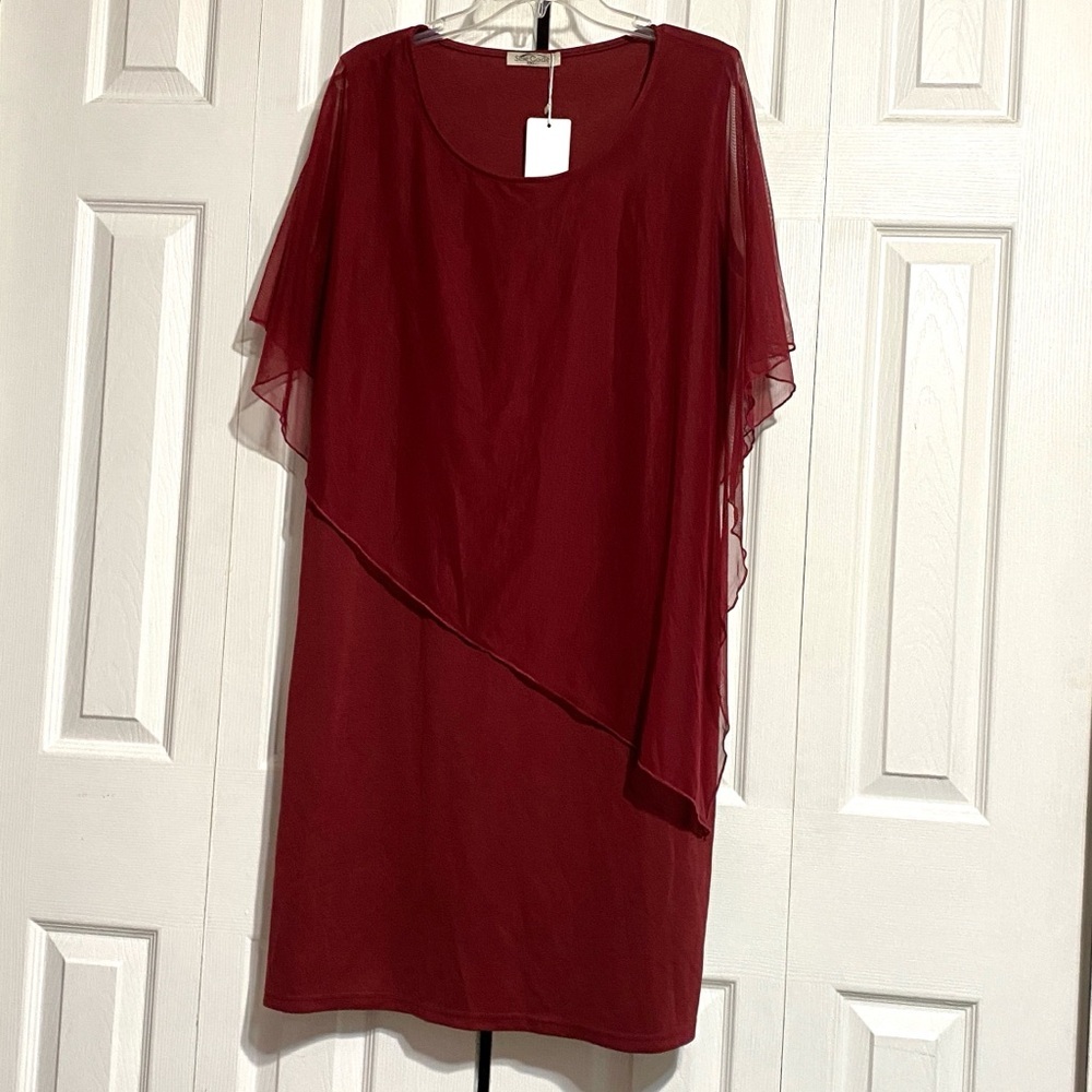 Sese Code NWT maroon festive party dress size 2X